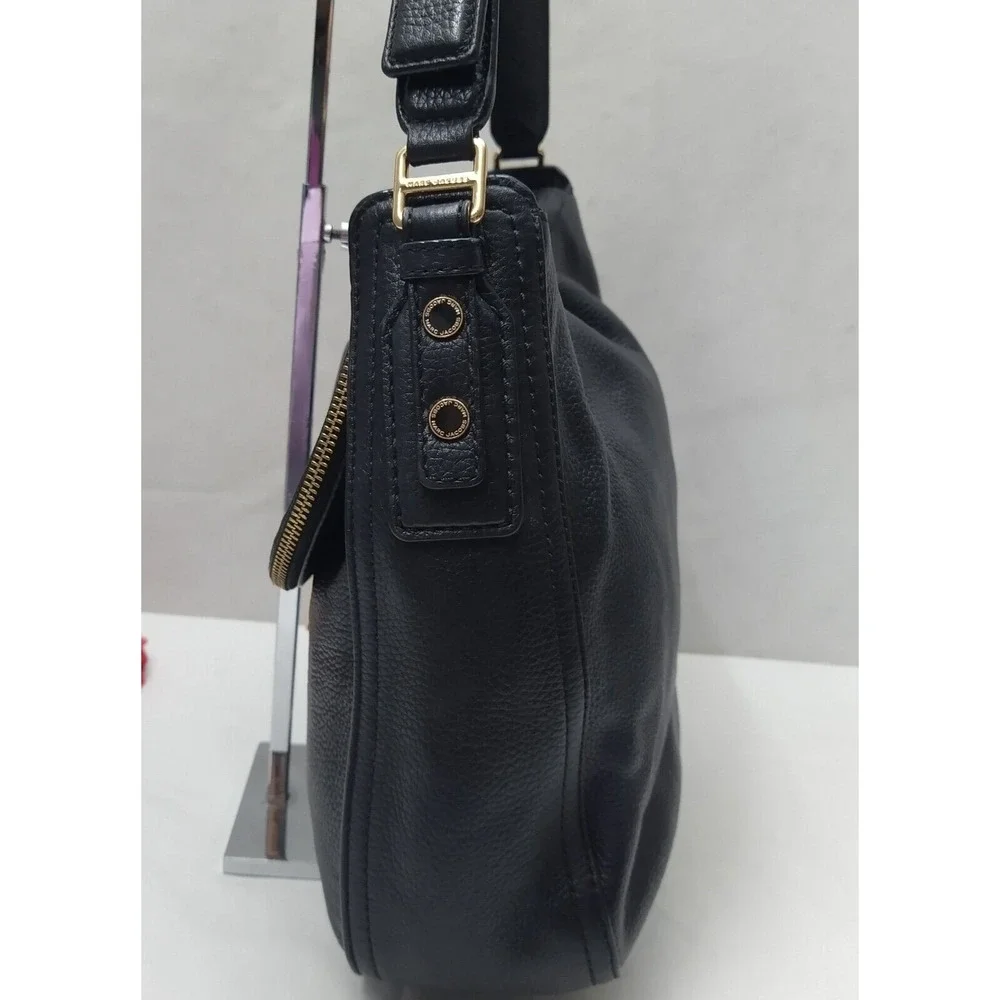 Marc Jacobs The Groove Black Pebbled Leather Flap Closure Hobo Shoulder Bag
